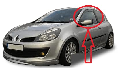 AC WOW 2x Wind Deflectors Compatible with RENAULT CLIO 2005–2012 Mk3 3-Door Hatchback Dark Smoke Tinted Acrylic Glass Door Side Windows In-Channel Visors Rain Snow Sun Guards