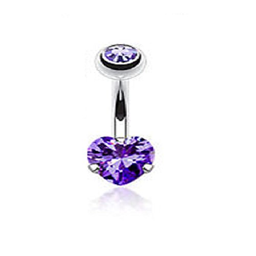 7Z ACC Curved Barbell Christina Vertical Hood VCH Heart Jewelry Piercing 1/2 (PIRPLE)