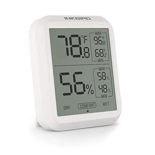 INKBIRD Digital Thermometer Hygrometer ITH-20, Indoor Temperature & Humidity Gauge with Comfort Indicator, High Accuracy, LCD Display, Thermo-hygrometer Ideal for Home, Baby Room, Greenhouse, Reptiles