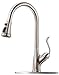 APPASO Brushed Nickel Kitchen Faucet, Single Handle Kitchen Faucet with Pull Down Sprayer, Stainless Steel High Arc, Neoperl Aerator, CUPC-Certified Pull-Out Hose, Water Supply Tubing, and Valve Core