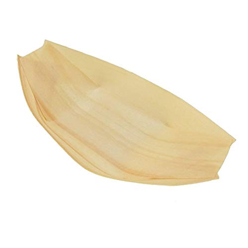 KINGZHUO 50 Pcs 6'' Disposable Bamboo Wooden Boat Finger Food Tableware Wooden Serving Bowls Eco-friendly Party Plates Perfect Snacks Nibbles Appetizer