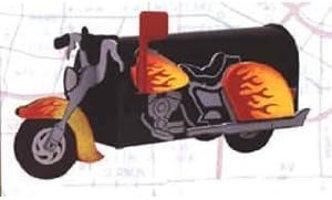 More than a Mailbox, Motorcycle Design, Outdoor Mailbox, Metal with Wood and Decals, Made in USA
