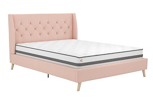 Amazon.com: Novogratz Her Majesty Upholstered Linen Bed