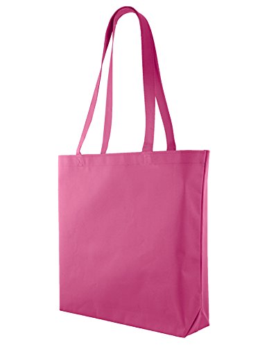 Large Shopping Tote with Shoulder Length Handles (Fuchsia)