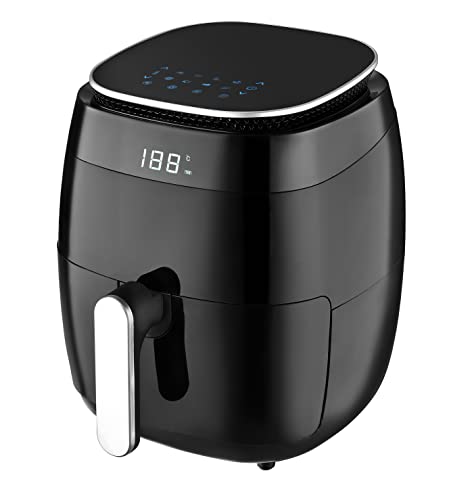 Kalorik Tkg Ftl 1008 Friteuse À Air Chaud Numérique Avec Capacité De 4,5 L, Pour Frire En Douceur, Fonctionnement Soft-Touch, 8 Programmes Automatiques, Minuterie De 30 Minutes, 1500 W, Noir
