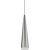Kuzco Lighting Mina 12" LED Pendant | Brushed Nickel Finish | Frosted Acrylic Diffuser | Modern Conical Pendant Light | Integ