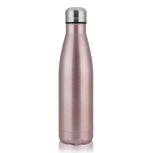 Water Bottle Stainless Steel Vacuum Insulated Double Walled Cola Shape Thermoses (Rose Gold-4)