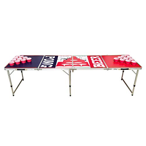 LED Lights Beer Pong Table with Holes for Cups 8' Aluminum Portable Adjustable Folding Indoor Outdoor Tailgate Drinking Party Game Squad Sink IT Drink IT 15