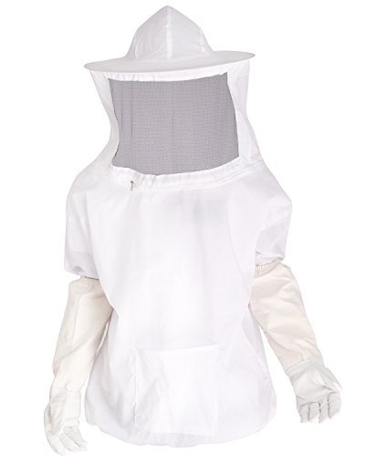 iiniim Professional Beekeeping Jacket Bee Protecting Suit with Fencing Veil Goatskin Leather Gloves (Protecting Suit with Gloves)