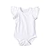 Infant Baby Girl Basic Ruffle Short Sleeve Cotton Romper Bodysuit Tops Clothes ,White,9-18 Months(90)