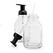 Cornucopia Brands 16-Ounce Square Glass Foaming Soap Dispensers (2-Pack, Clear Bottle w/Bronze Color Pump)