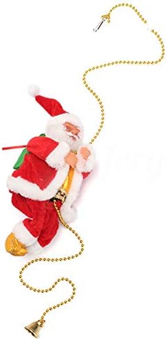 toyofmine Christmas Santa Claus Jingle Bells Animated & Musical Climbing Ladder Decoration Party Gift