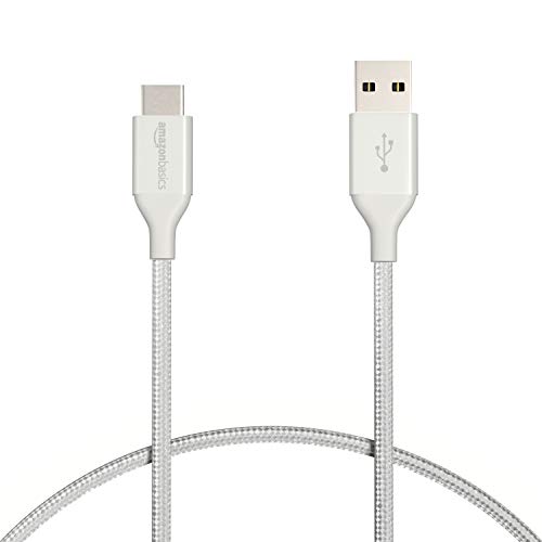 AmazonBasics USB Type A to Type C 2.0 Double Braided Nylon Cable for Mobile Phones
