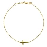 Ritastephens 14K Yellow Gold Sideways Cross