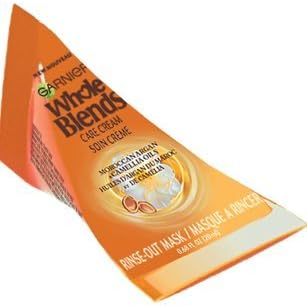 Garnier Whole Blends Care Cream Rinse-out Mask, Moroccan Argan Camellia Oils, 0.68 fl oz (Pack of 2)