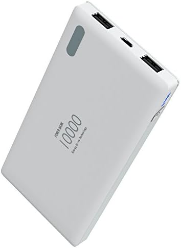 Smartspeed Power Bank Portable Charger External Charger 10000mAh Battery Charger Two Outputs Indicators Flashlight White