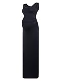 BlackCherry Women's Sleeveless Modal Maternity Maxi Dress Comfortable Tank Dress