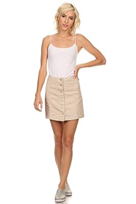 MeshMe Womens JoMelissa - High Waist Bull Denim Button Down A-Line Short Skirt