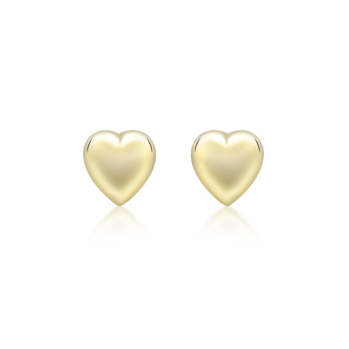 CARISSIMA Children's 9 ct Yellow Gold 6.9 x 7.2 mm Puffed Heart Stud Earrings