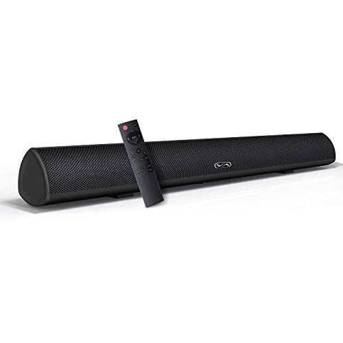 Sound Bar, BYL Soundbar for TV, Wired & Wireless Bluetooth 5.0 Speaker, Home Theater Surround Sound System (28 Inch, Infrad Remote Control, DSP, Bass Adjustable) (Renewed)
