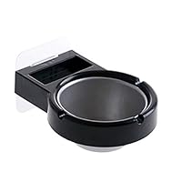 HuiKai Wall Mount Cigaret Smoke Ashtray Ash Cylinder Holder Portable for Office Home (Black)