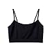 Simple Durable Mini Camisole Crop Tank Tops for Women, Comfy Soft Stretch Seamless Basic Cami Black