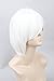 Topcosplay Unisex Anime Cosplay Wig for Men or Women Short White Bob Wig Halloween Costume Party Wigs