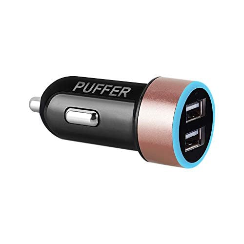 Compact Dual USB Car Charger Phone Socket Adapter 2 Ports Fast Charging Compatible with iPhone Samsung Galaxy iPad Huawei 12V