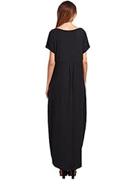 Verdusa maxi vestido largo playero con corte al costado escote en V informal para dama