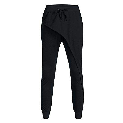 AgrinTol Mens Sports Pants, Men's Spring Winter Joggers Solid Patchwork Drawstring Sweatpants Trouser Pants Black - Thumbnail 3
