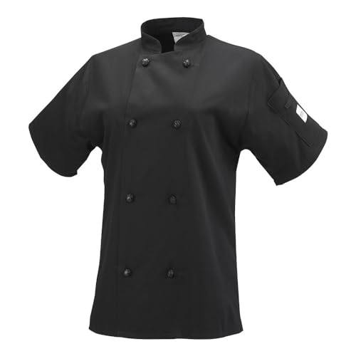 Mercer Culinary M60024BKL Millennia Women's Short Sleeve Cook Jacket with Cloth…