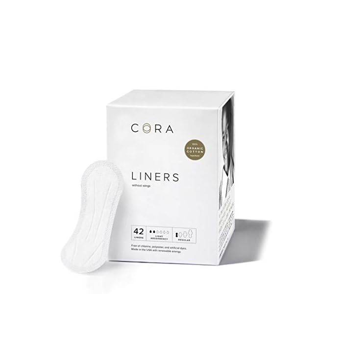 Cora Ultra Thin Organic Cotton Topsheet Women's Panty Liners | Breathable Thin Period Pads for Leak Protection | 3X More…