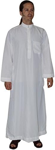 Men Saudi Arab Style Thobe Thoub Abaya Robe Daffah Dishdasha Islamic Caftan Small 54 inches Long