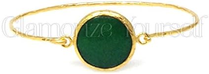 Gold-Plated Artisan Jewelry Bijoux Turkish Bracelet (Green)