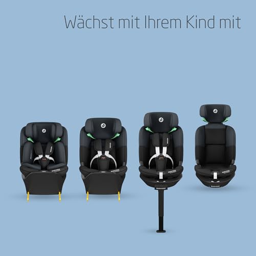 Emerald 360 S i-Size, Autositz 360 Grad drehbar, 0–12 Jahre (40–150 cm), Auto Kindersitz, Baby Autositz, FlexiSpin-Drehung, 4 Liegepositionen, G-CELL Seitenaufprallschutz, Tonal Black