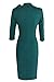 Women's 1950s Retro 3/4 Sleeve Bow Cocktail Party Evening Dress Work Pencil Dress Green X-Large