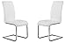ARMEN LIVING Amanda Side Upholster Chrome White Finish Kitchen & Dining Chair-Set of 2