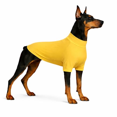 LoveLongLong Spring Summer Cooling Dog T-Shirt with UV Protection and Moisture-Wicking Fabric Blank Color Yellow 2XL
