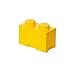 LEGO Storage Brick 2 - studs Yellow, Stackable Storage Box, 2.6L – LEGO Product, Plastic Storage Box with Lid, Desk Storage, Room Storage, Toy Box