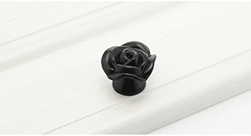 2pcs Flower shape American black bowknot doorknob door knob door handle for cupboard closet wardrobe drawer cabinets door (Ａ)