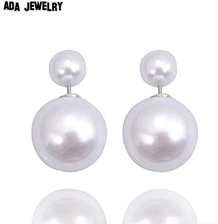 PAPPET Pearl Stud Earrings 5 Pairs/lot 16mm Fashion Colorful Pearl Studs Earring Jewelry Candy Colors Ball Double Side Earrings For Women Shinning Jewelry Gifts For Girls