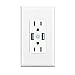 Smart Outlet Plug,Wifi USB Wall Outlet,Compatible with Alexa, Google Home & IFTTT,Receptacle with usb Ports,Duplex Receptacle Socket