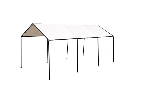 SORARA Carport 10' x 20' Outdoor Car Canopy Gazebo with 8 Steel Legs, White