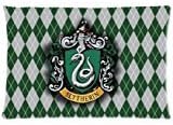 Hertanercase Harry Potter Hogwarts Slytherin Logo Custom Zippered Soft Pillow Cases 20x30 (Two sides)