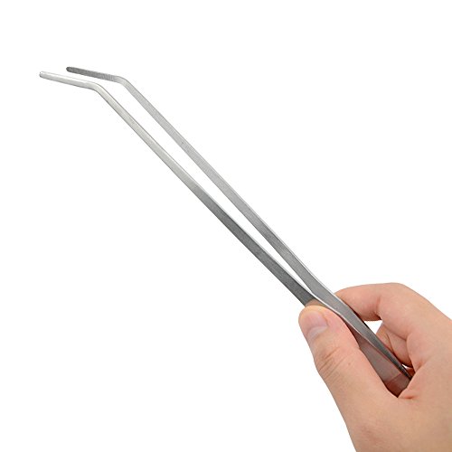 LILYS PET Straight and Bend Stainless Steel Super Thick Tweezers Set,Pliers Aquarium Tool Fish Tank Aquatic Plants Forceps Clip (10.5") - Thumbnail 2