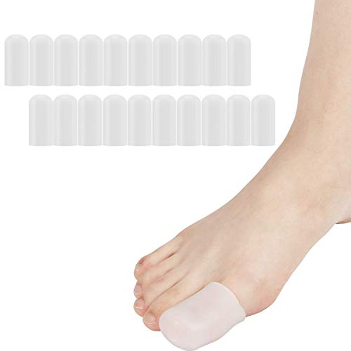 Madholly 20 Pieces Gel Toe Cap, Silicone Toe Protector, Toe Cover for Big Toes, Protect Toe and Provide Relief from Corns, Callus, Blisters, Hammer Toes, Ingrown Toenails and Other Toe Problems