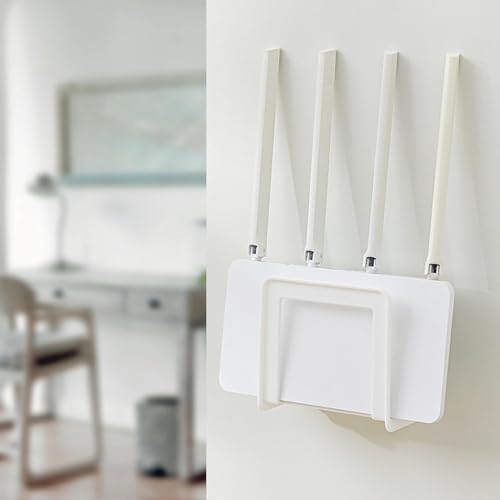 Wall Mount Wifi Router Storage Box, Carbon Steel Hidden Rack With Cable Management, No-Drill Installation Wlan Adjustable Organizer For Home And Office Decoration