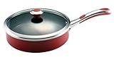 Farberware Select 3-1/2-Quart Covered Saute Pan, Red