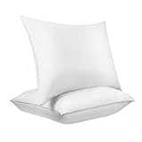 Luxury Down Pillows for Sleeping 2 Pack with 100% Cotton Free Covers, Organic Gel Bed Pillow for Hotel Collection & Home - Hypoallergenic & Soft Comfy - Good for Side Back Sleeper - King Size 20