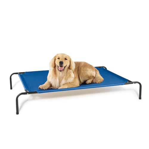 Photo 1 of **MISSING ASSEMBLY PIECE(S)** STARLATTA Elevated Dog Bed for Large Dogs,Raised Dog Cots,Indoor & Outdoor Cooling Waterproof Pet Hammock with Washable Breathable Mesh,Blue 50in